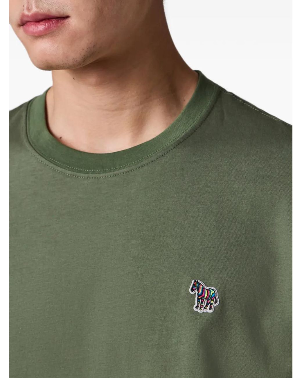 Paul Smith Green Zebra Logo Cotton T-Shirt for men