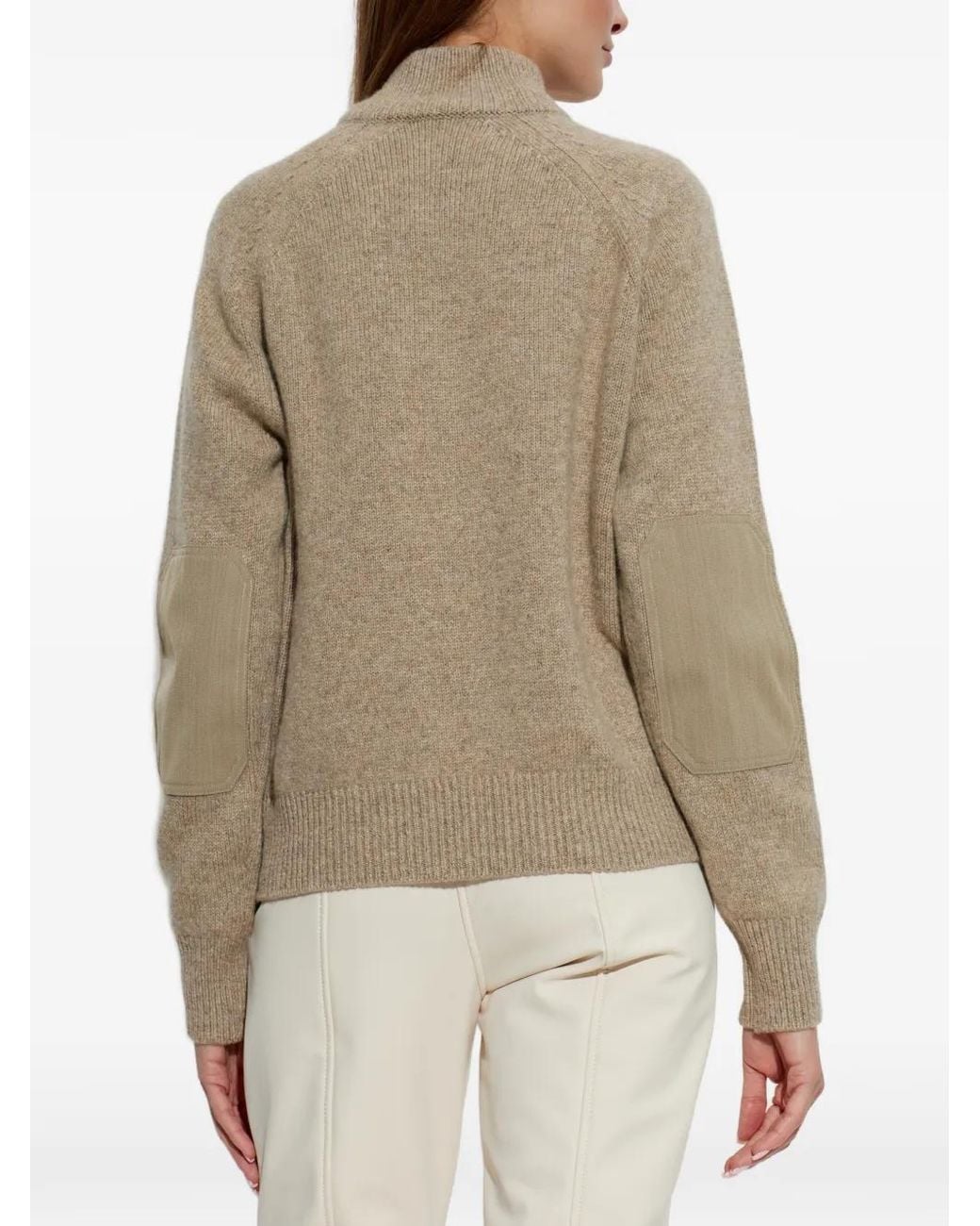 Sease Natural Quarter-Zip Cashmere Sweater