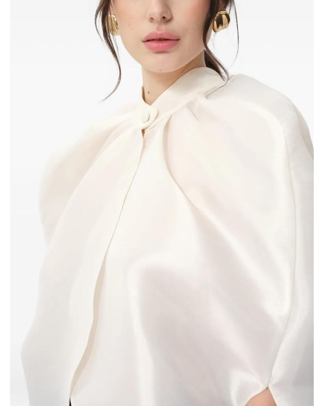 Blusa Sage Estilo Capa Concepto de color White