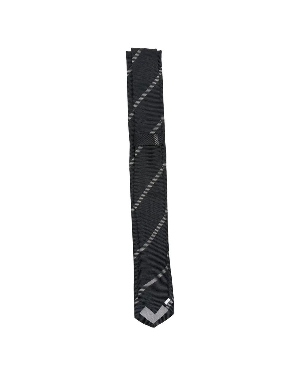 Eleventy White Diagonal-Stripe Silk Tie for men