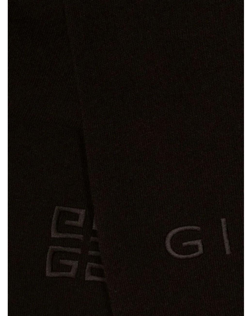 Givenchy Black Logo-Embroidered Wool Scarf for men