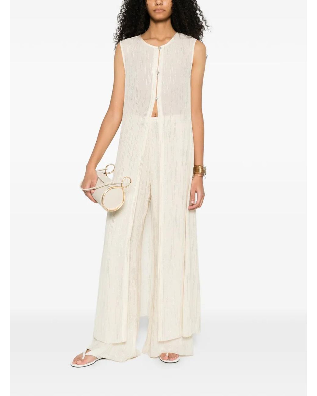 Forte_forte White Buttoned Sleeveless Coat