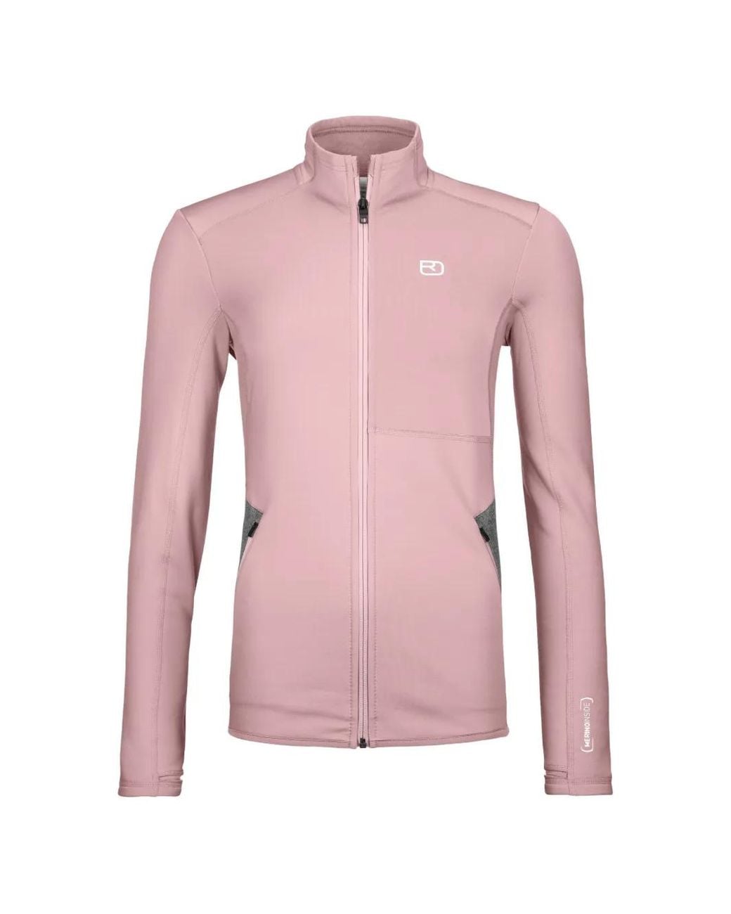 Ortovox Pink Fleece-Back Zip-Up Fitted Jacket