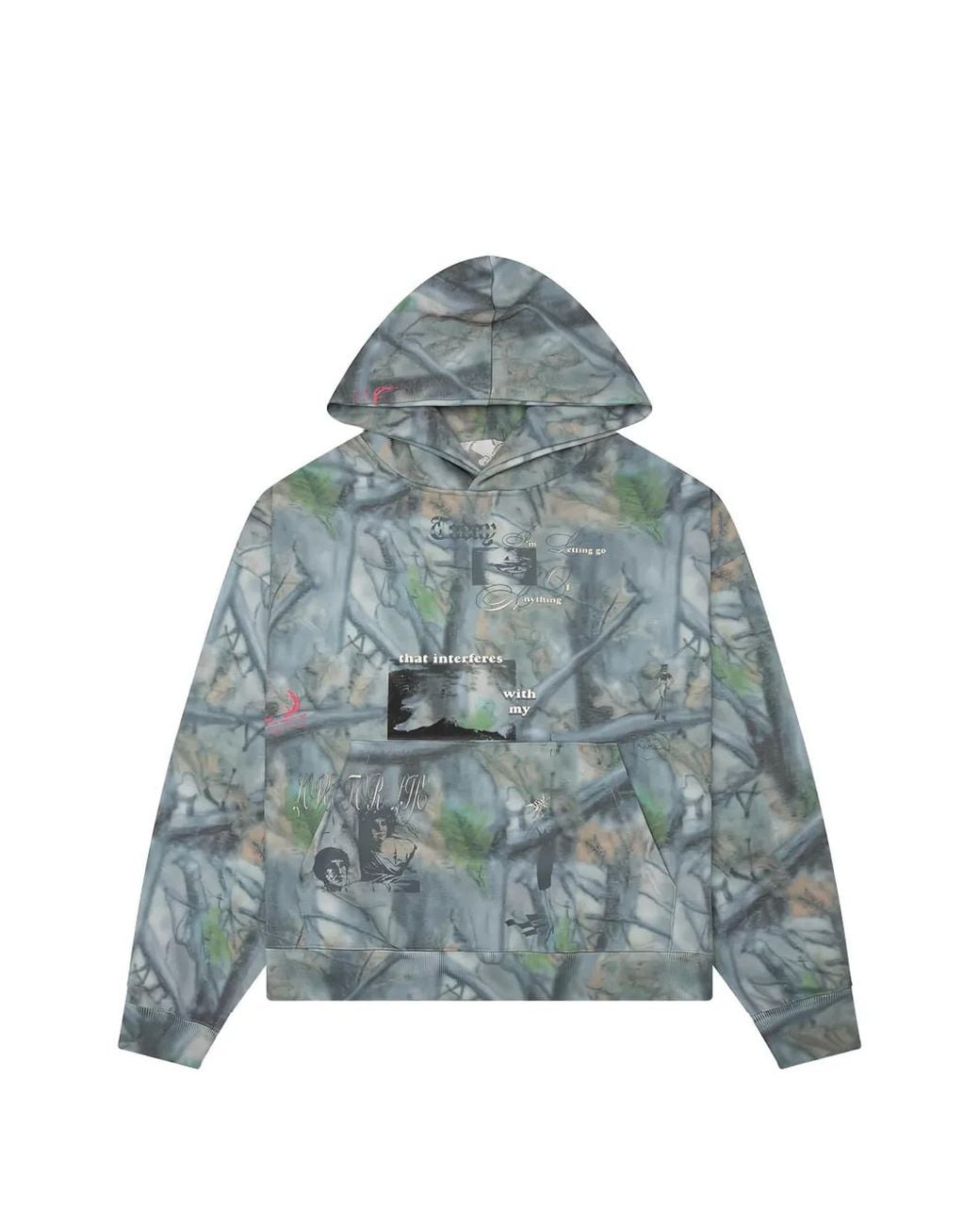 JUNGLES Blue Graphic-Print Hoodie for men