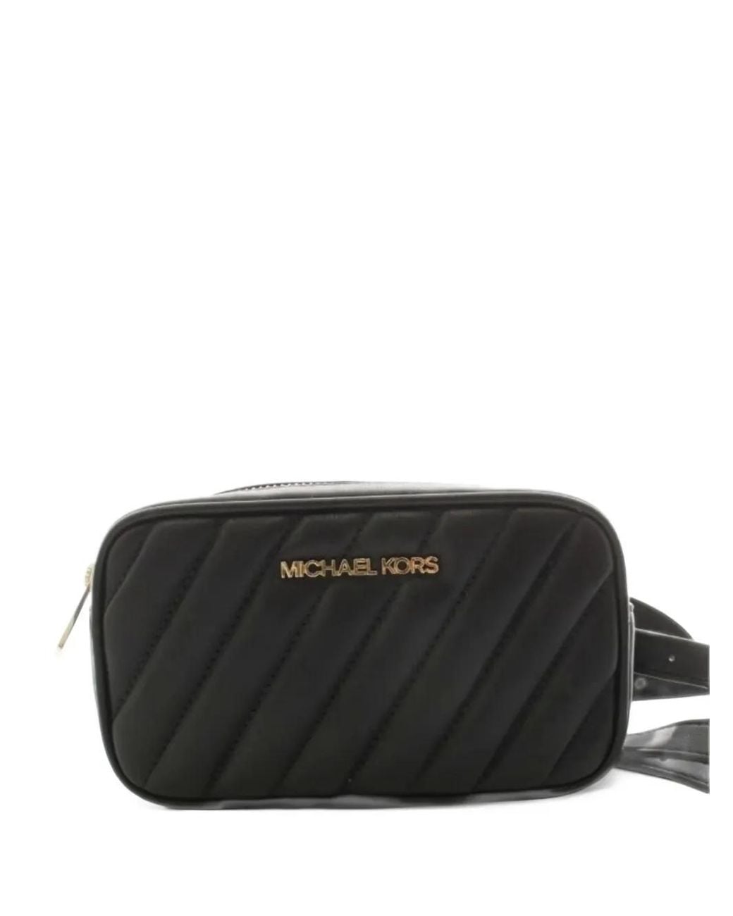 Michael Kors Black Rose Quilted Belt Bag