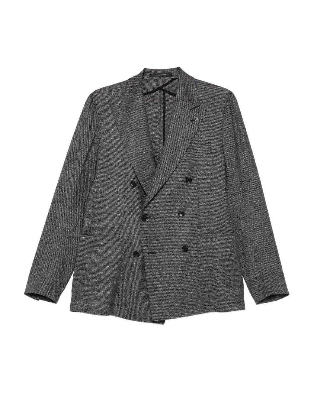 Tagliatore Doppelreihiges Sakko Mit Diagonalem Muster in Gray für Herren