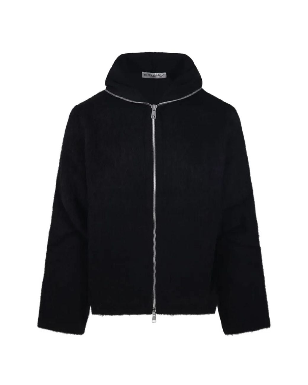 Our Legacy Black Brushed-Finish Hooded Jacket for men