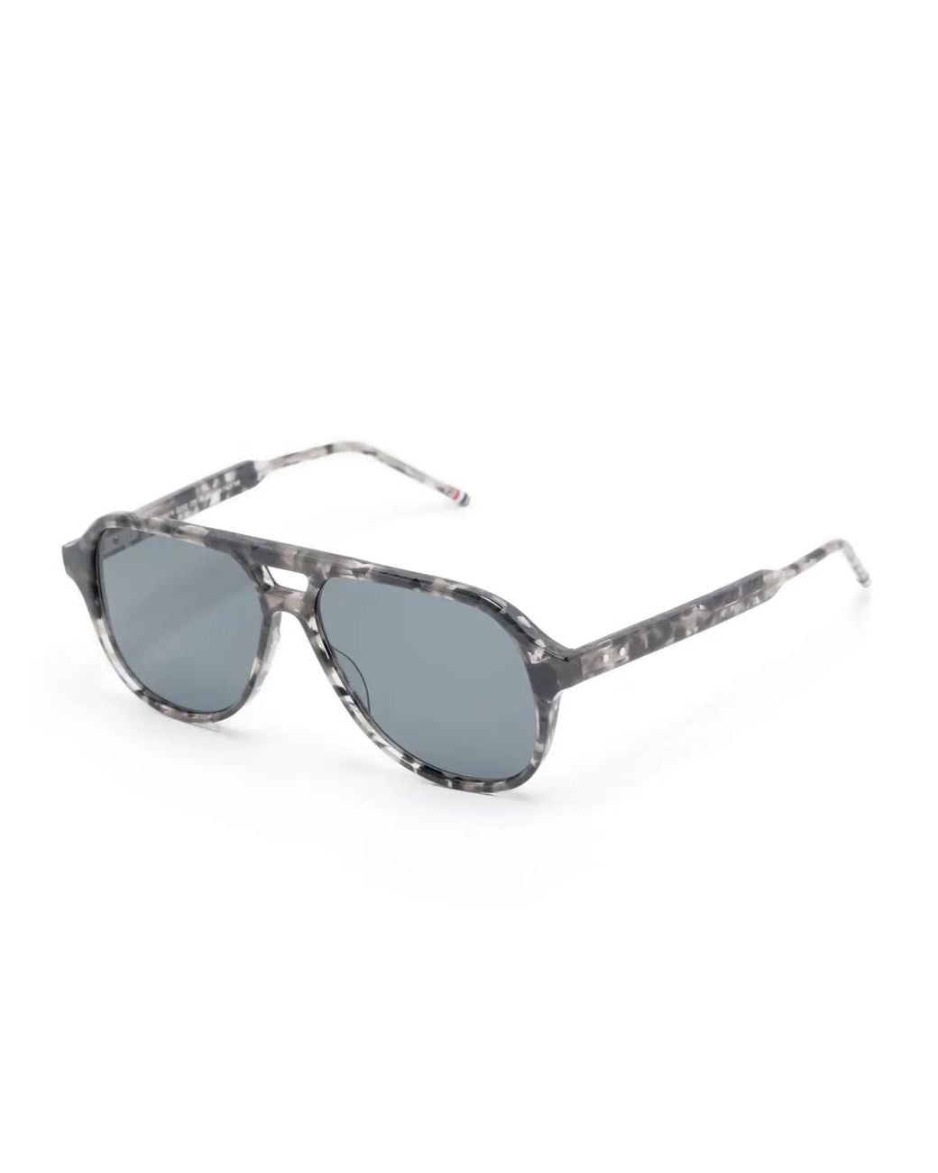 Thom Browne Gray Pilot-Frame Sunglasses