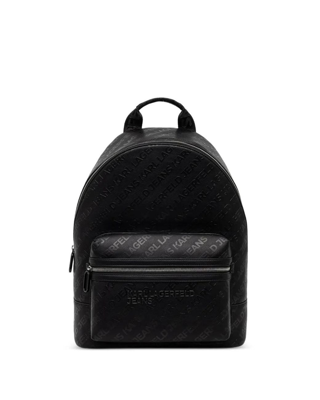 Karl Lagerfeld Black All-Over Logo-Embossed Backpack for men