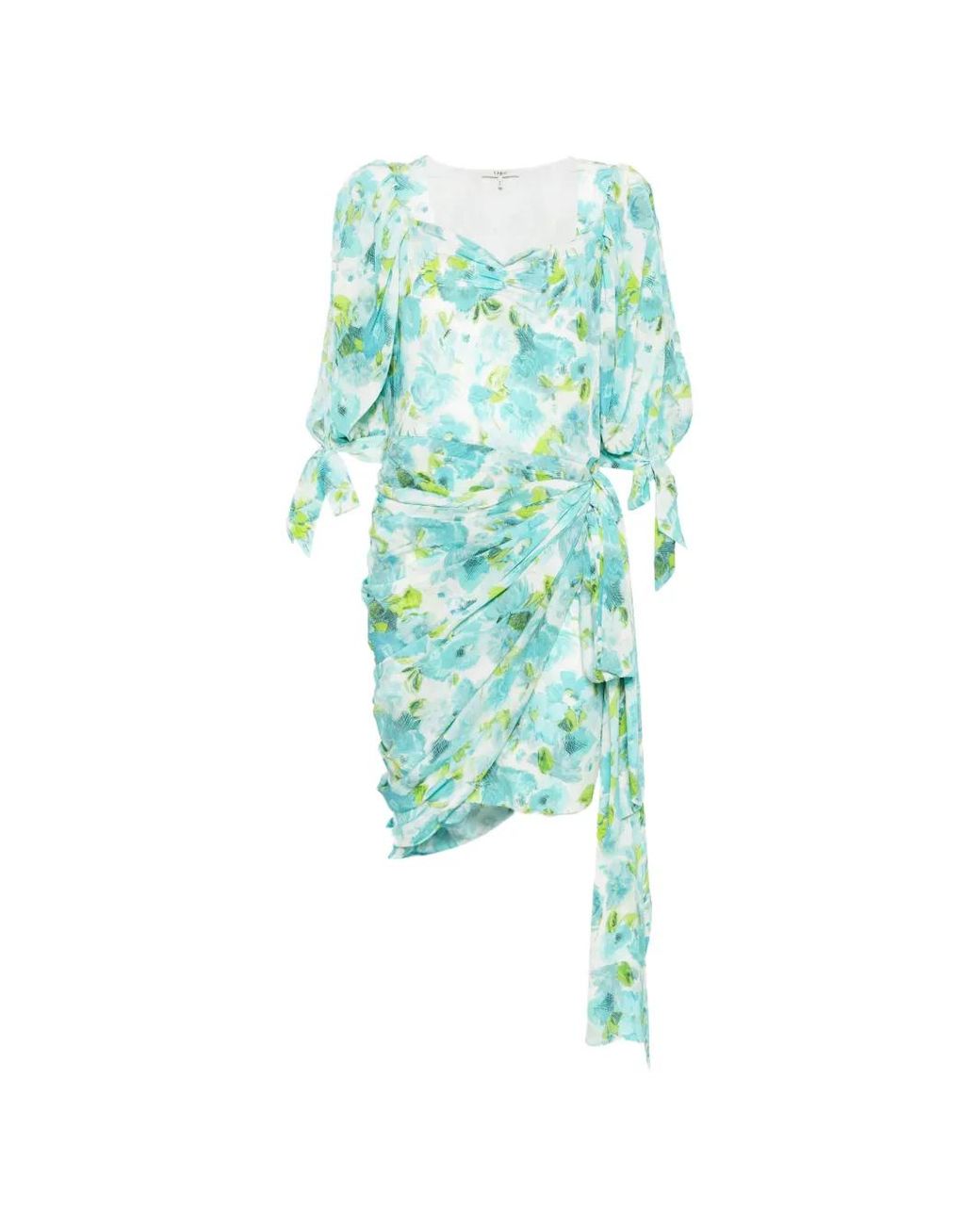 Chloé Green Floral-Print Asymmetric Midi Dress