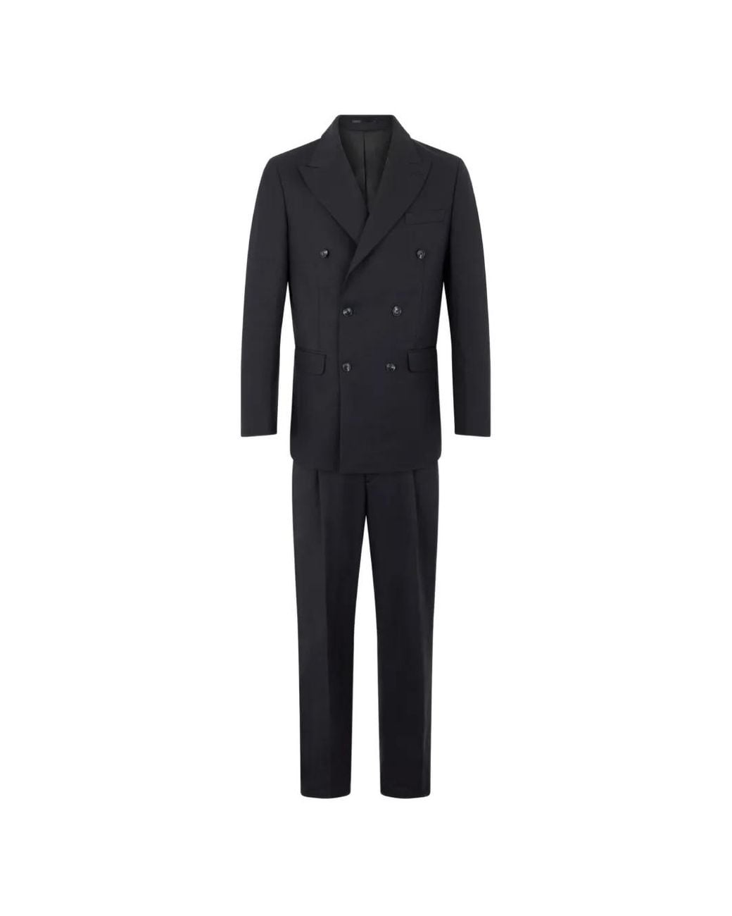 Roberto Cavalli Blue Peak-Lapels Double-Breasted Suit for men