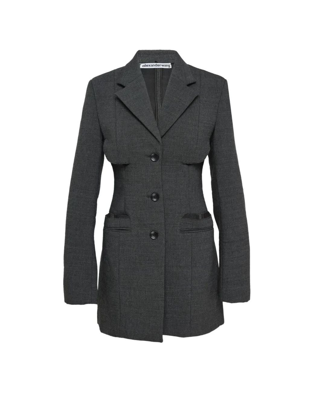Alexander Wang Black Cut-Out Single-Breasted Blazer