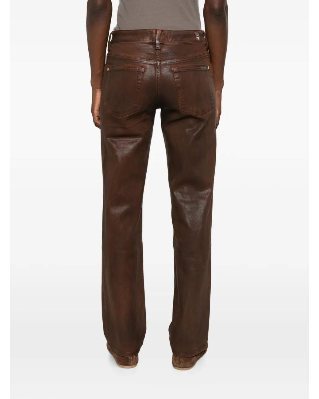 7 For All Mankind Brown Calie Straight-Leg Jeans