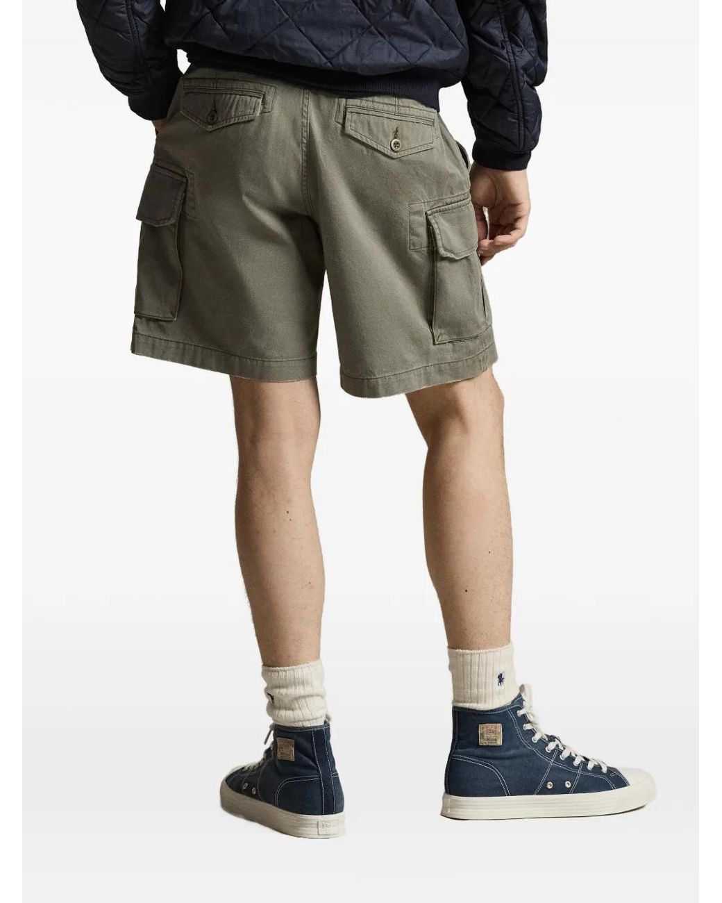 Polo Ralph Lauren Gray Buttoned Cargo Shorts for men
