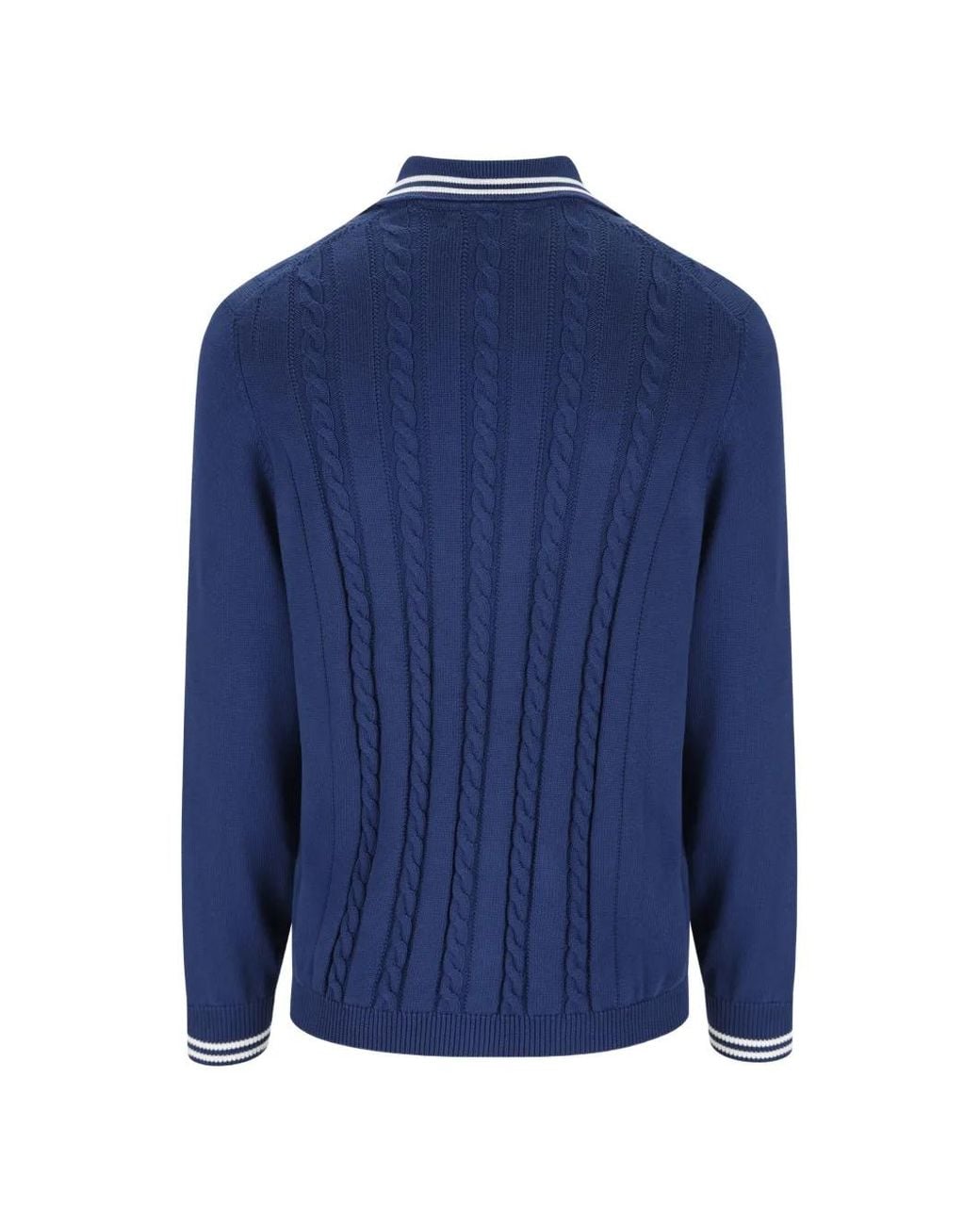 Brunello Cucinelli Blue Cable-Knit Buttoned Cardigan for men