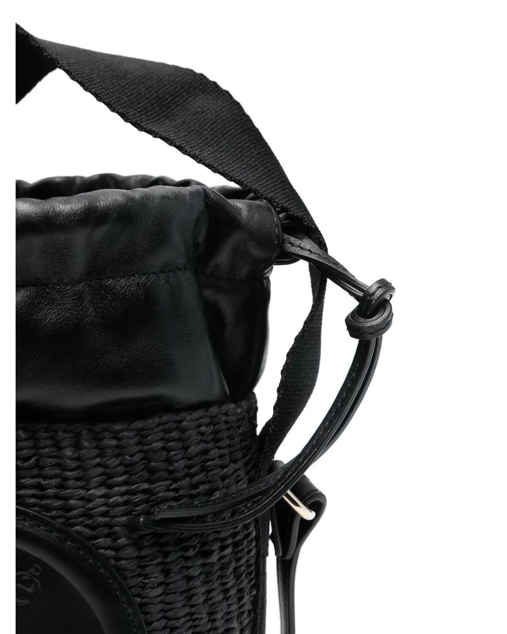 Chloé Black Logo-Patch Bucket Bag