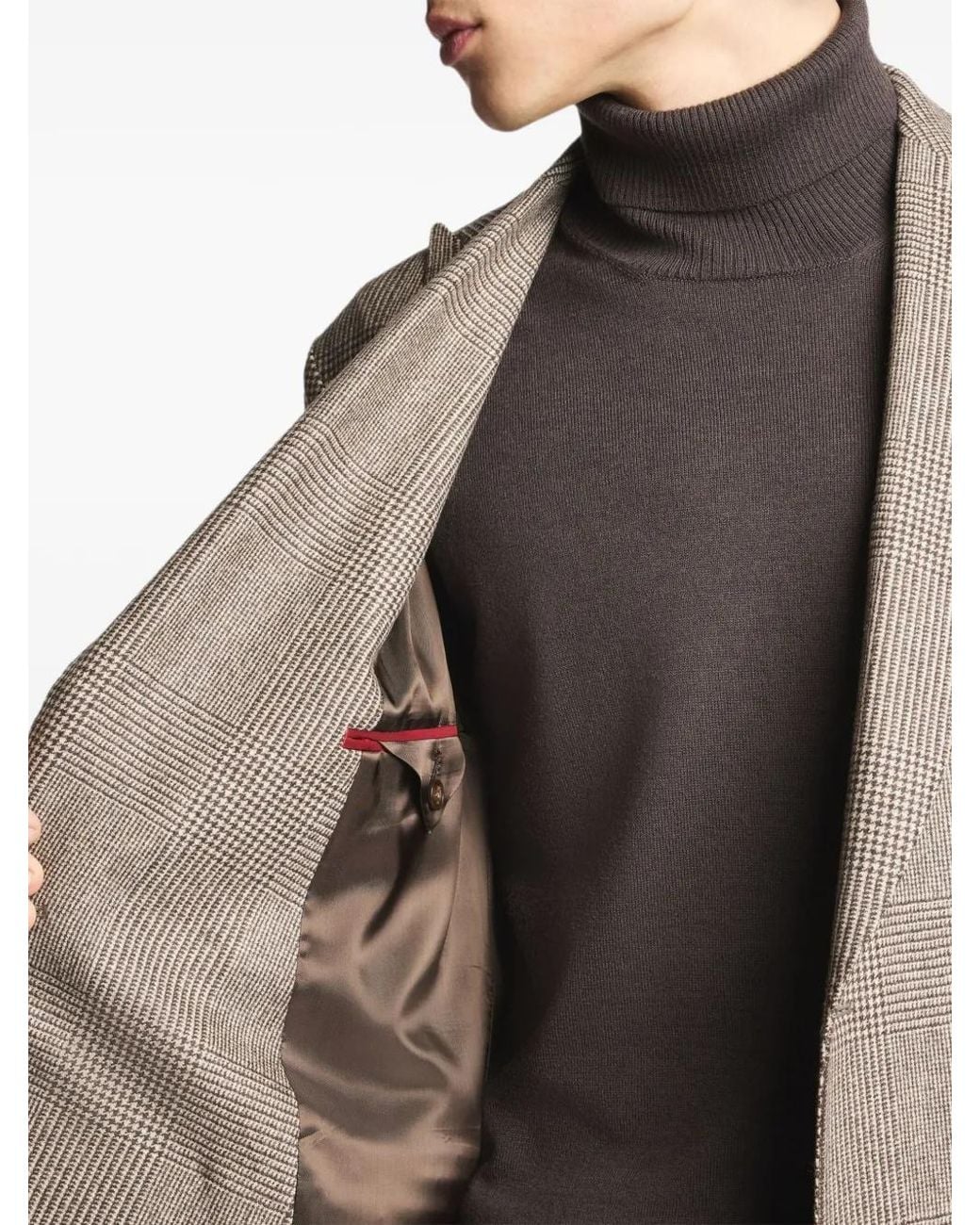 Fay Brown Prince Of Wales Check Double-Breasted Blazer for men
