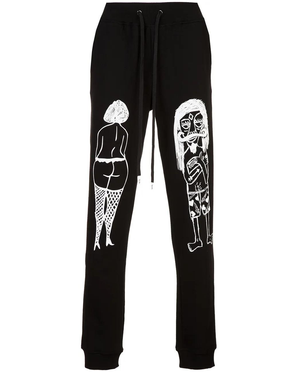 Haculla Black Hotel Couple Track Pants for men
