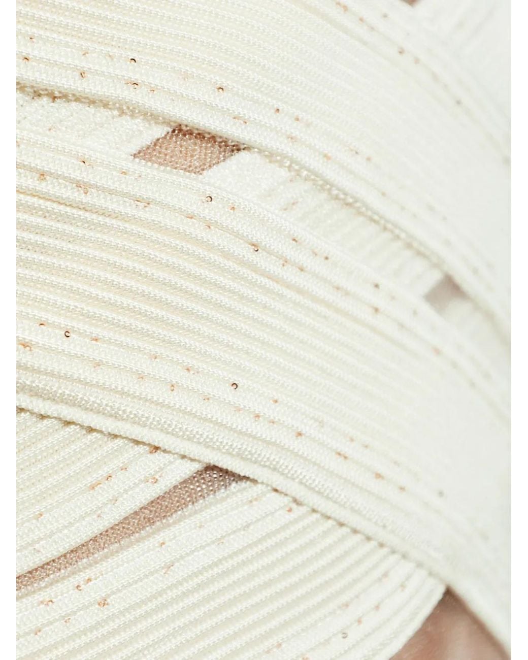 Balmain White Glitter-Embellished Mini Dress
