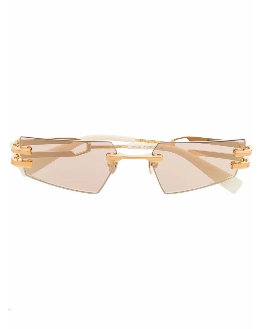 Balmain White Geometric Double-Arm Sunglasses