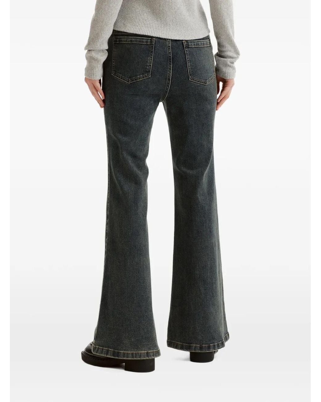 B+ AB Gray Seam-Detail Flared Jeans