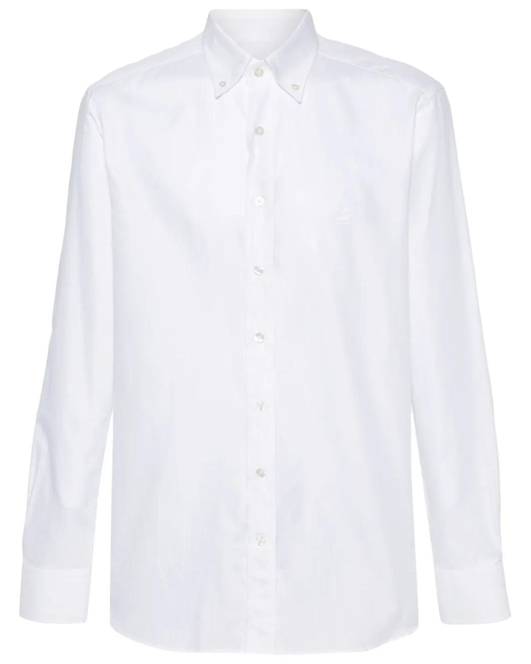 Etro White Pegaso Embroidery Shirt for men