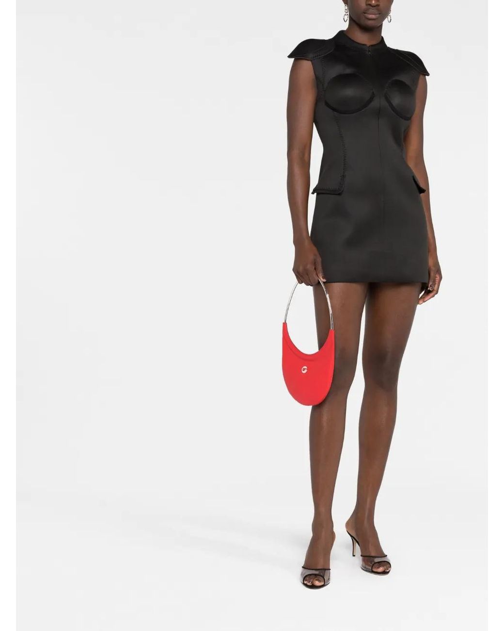 Coperni Black Cup Neoprene Minidress