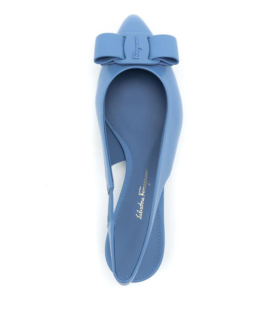Ferragamo Blue Ferragamo Bow Detail Slingback Shoes