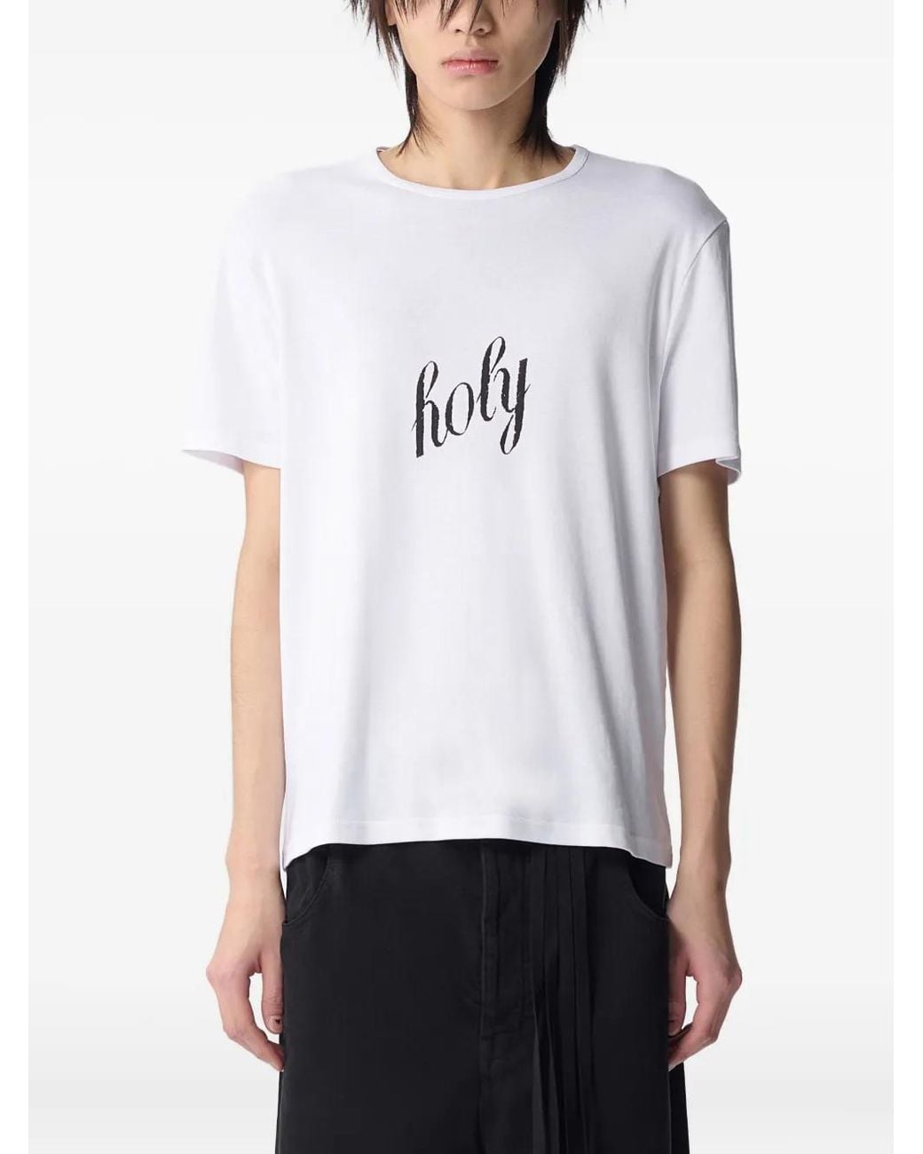 Ann Demeulemeester White Baptist Printed T-Shirt for men