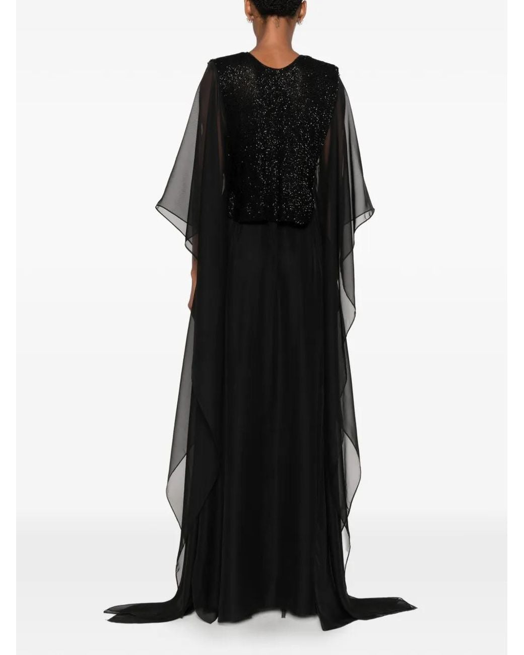 SILK LOVE & LACE Black Artemis Sequin-Embellished Maxi Dress