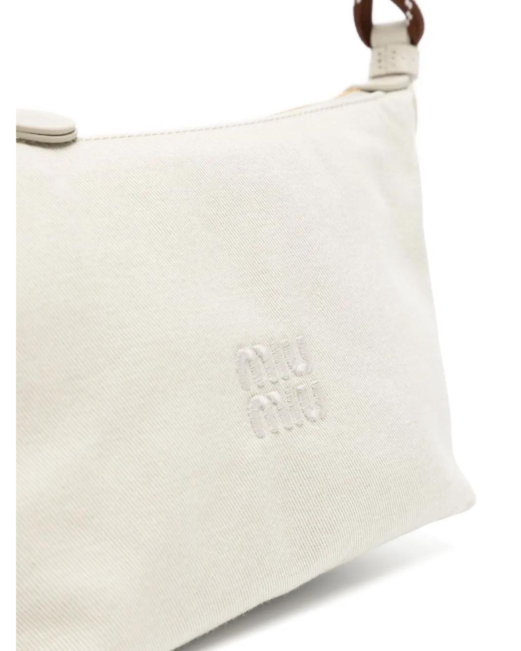 Miu Miu Gabardine Pouch in White | Lyst