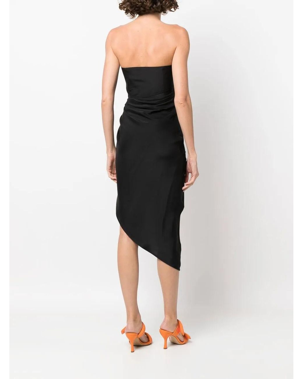 GAUGE81 Black Lica Gathered-Detail Midi Dress