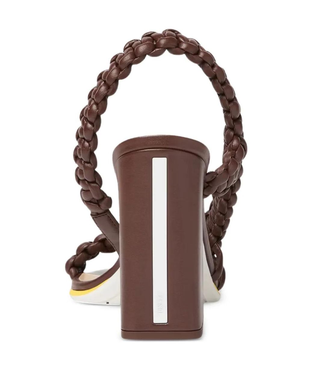 Fendi Brown Arco Braided Sandals
