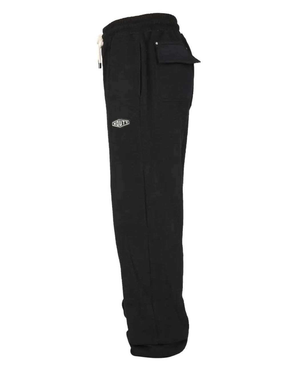 MOUTY Black Logo-Patch Track Pants for men
