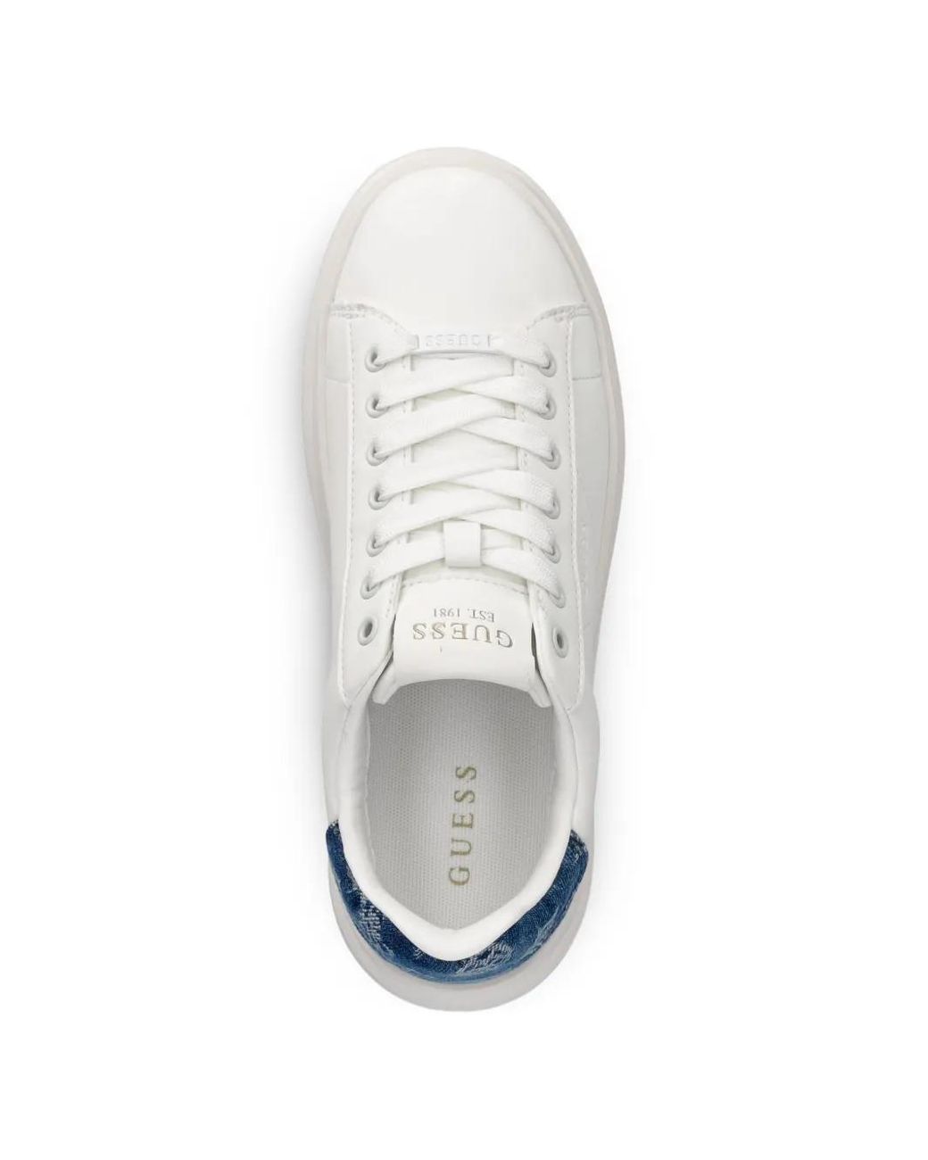 Guess White 4G-Monogram Panelled Sneakers