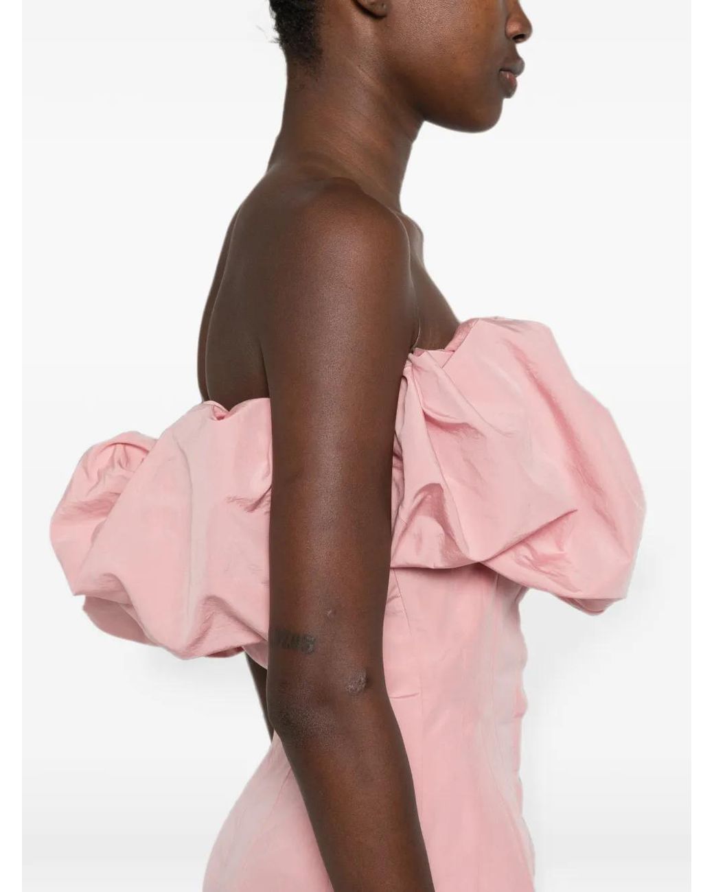 Magda Butrym Pink Robe-Bustier À Volants