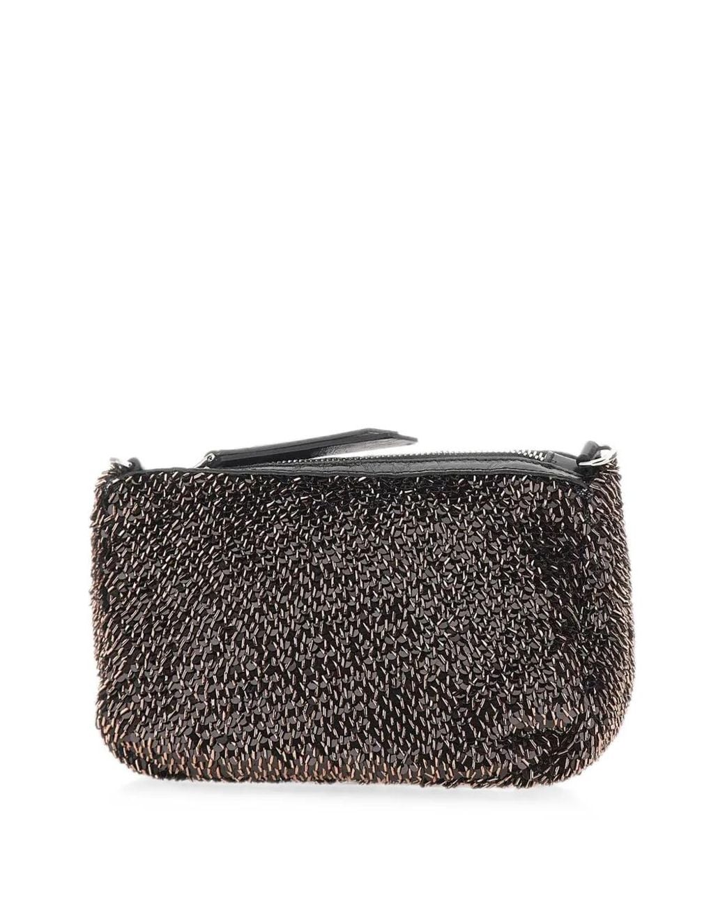 Gianni Chiarini Gray Nora Pouch Sequin-Embellished Clutch Bag
