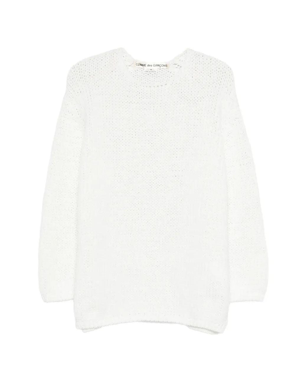 Comme des Garçons White Textured Knitwear