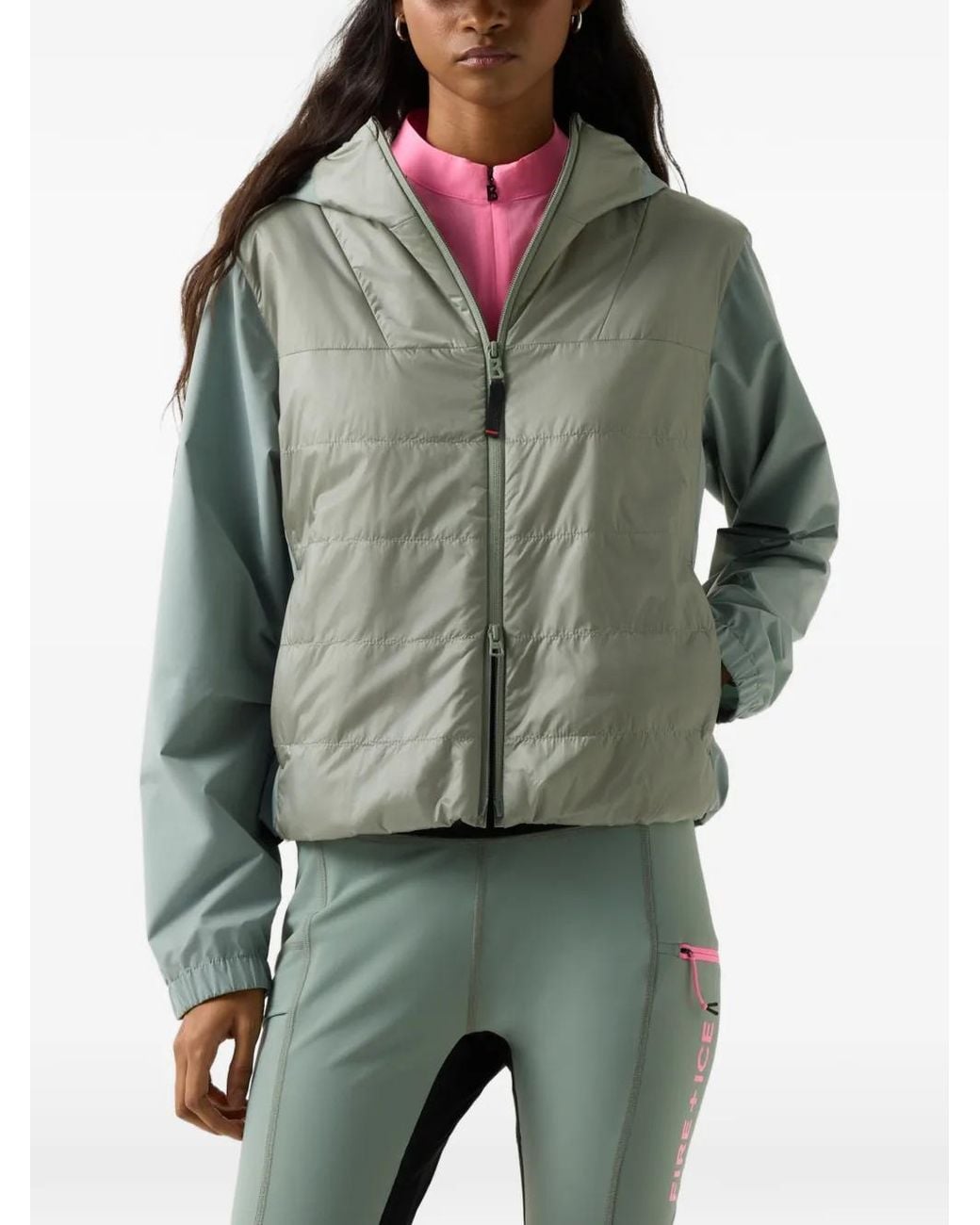 Bogner Fire + Ice Green Marta Quilted Hybrid Jacket