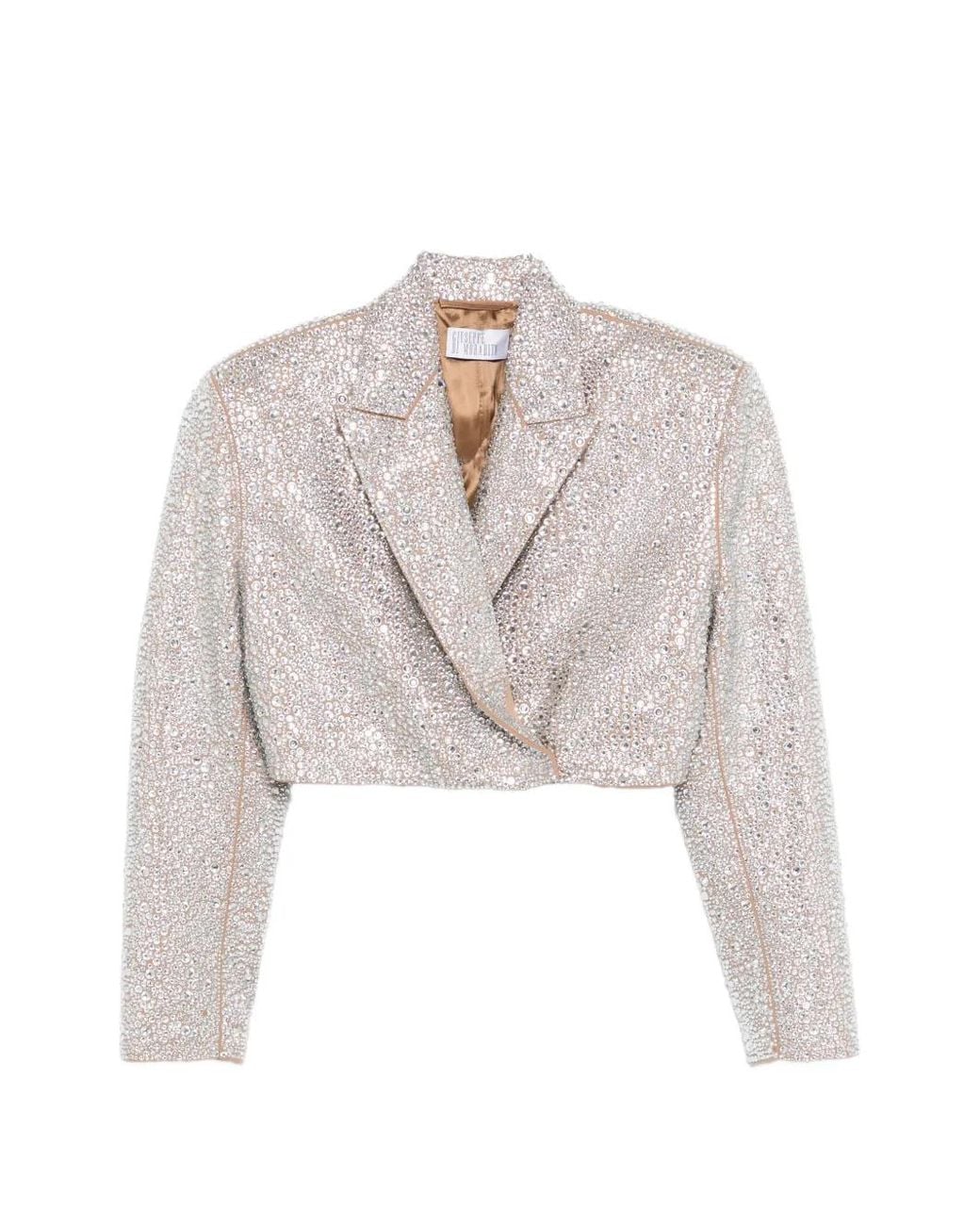 GIUSEPPE DI MORABITO White Embellished Cropped Jacket