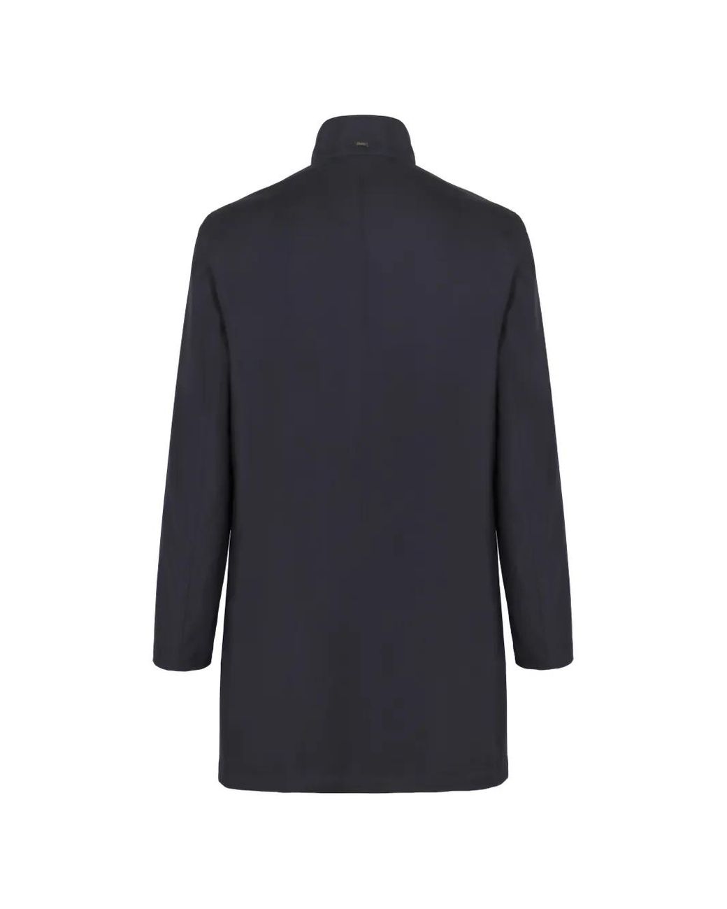 Herno Blue Flap-Pockets Button Coat for men