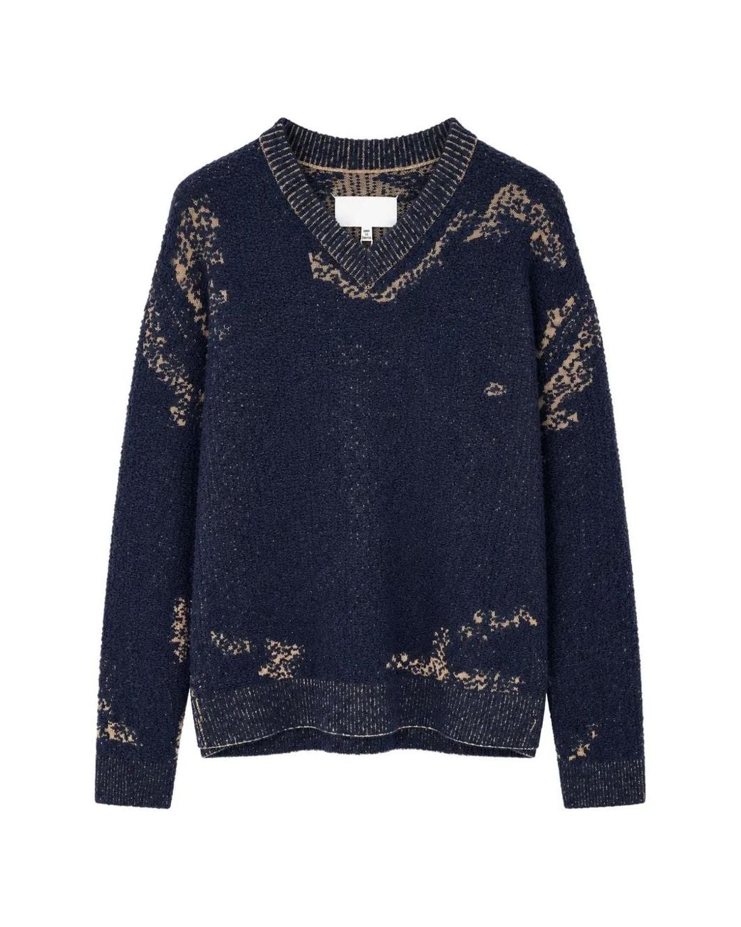 Maison Margiela Blue V-Neck Sweater for men