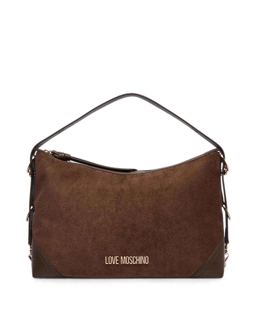 Love Moschino Brown Logo-Lettering Tote Bag
