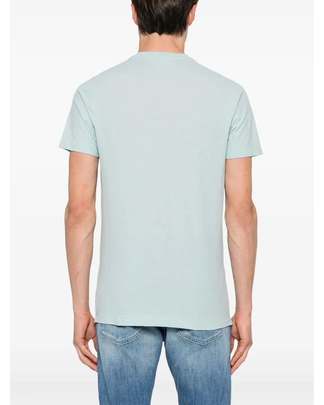 Zanone Blue Short-Sleeved Cotton T-Shirt for men