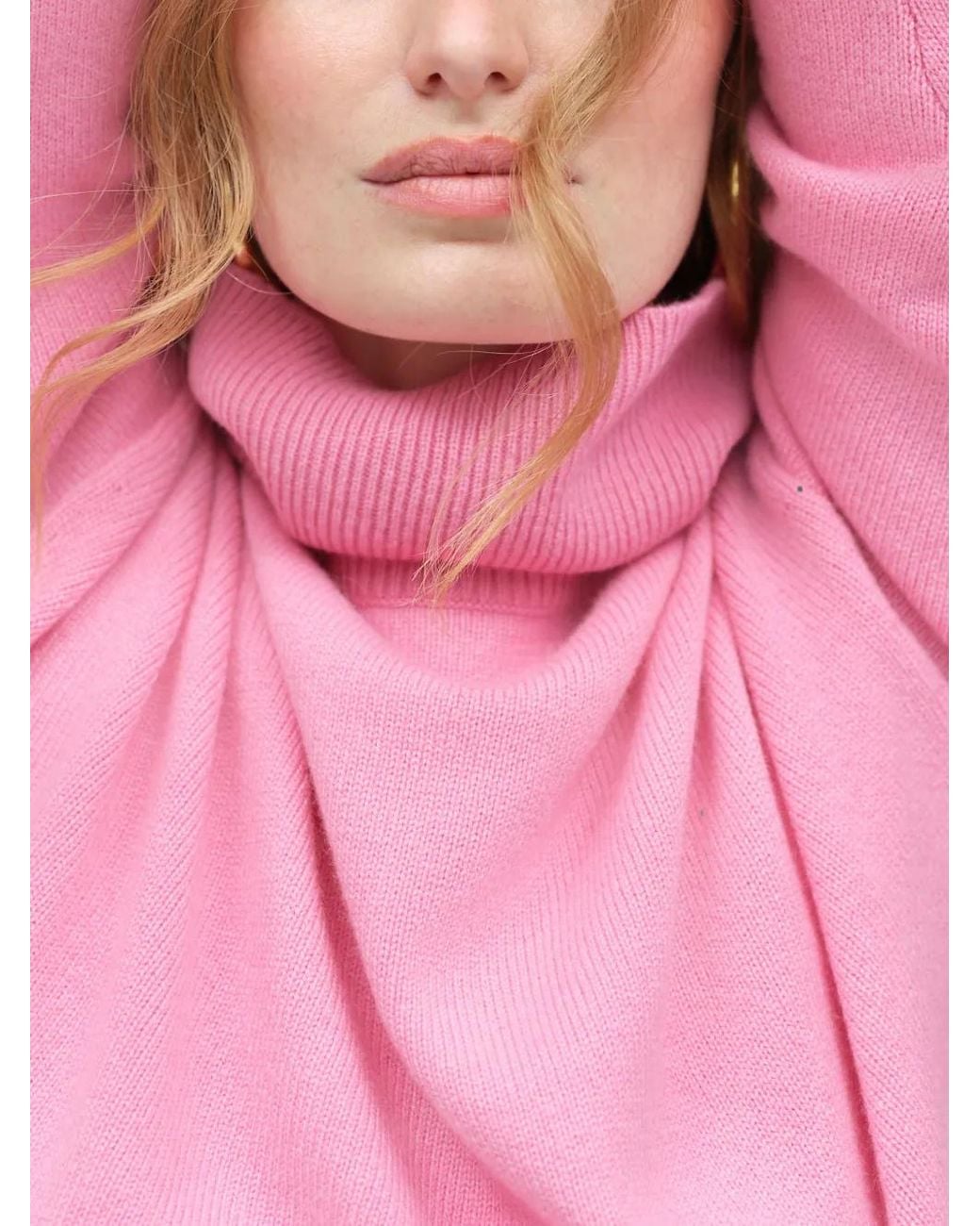 Chinti & Parker Pink Roll-Neck Cashmere Sweater