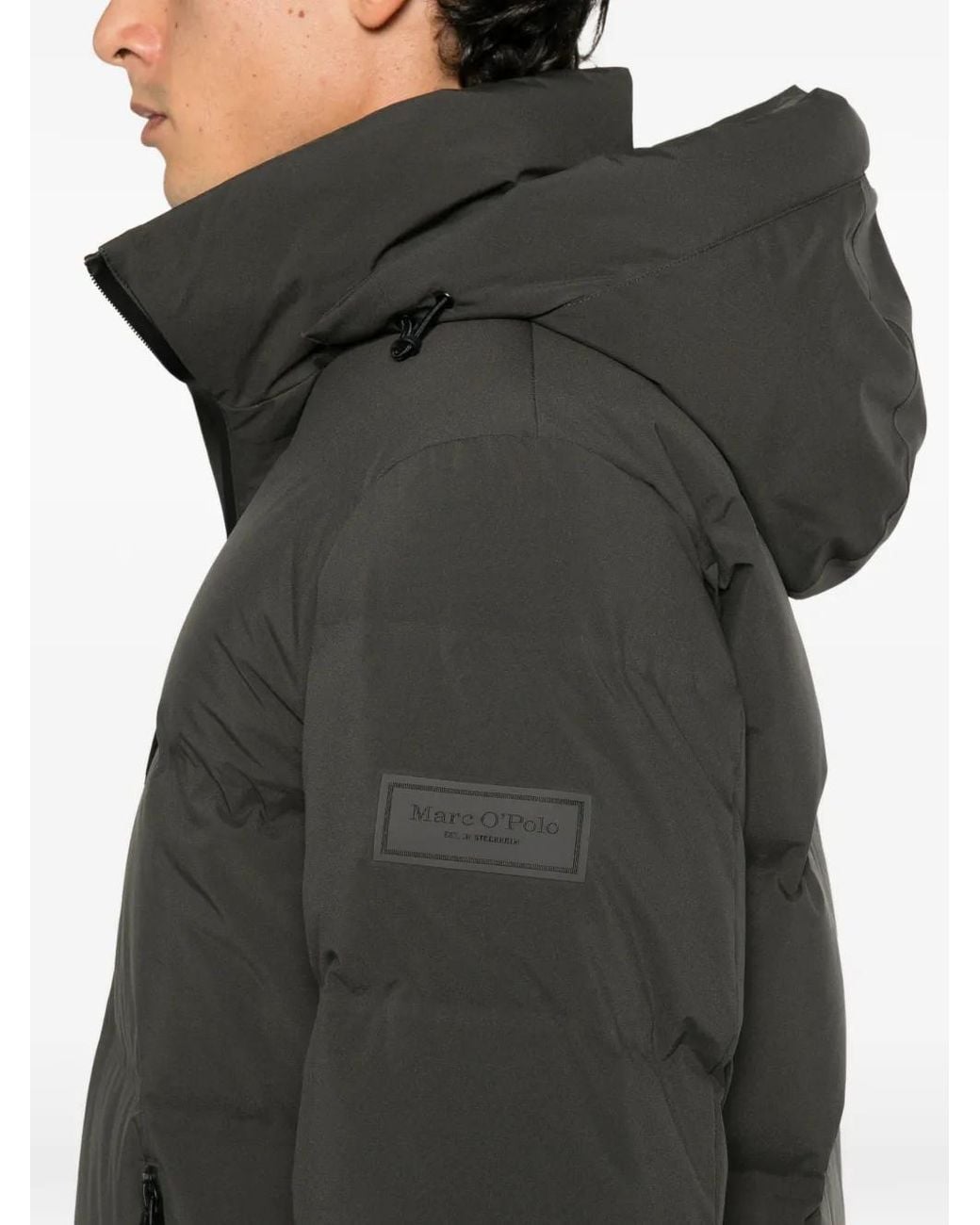 Marc O' Polo Gray Quilted Hooded Coat for men