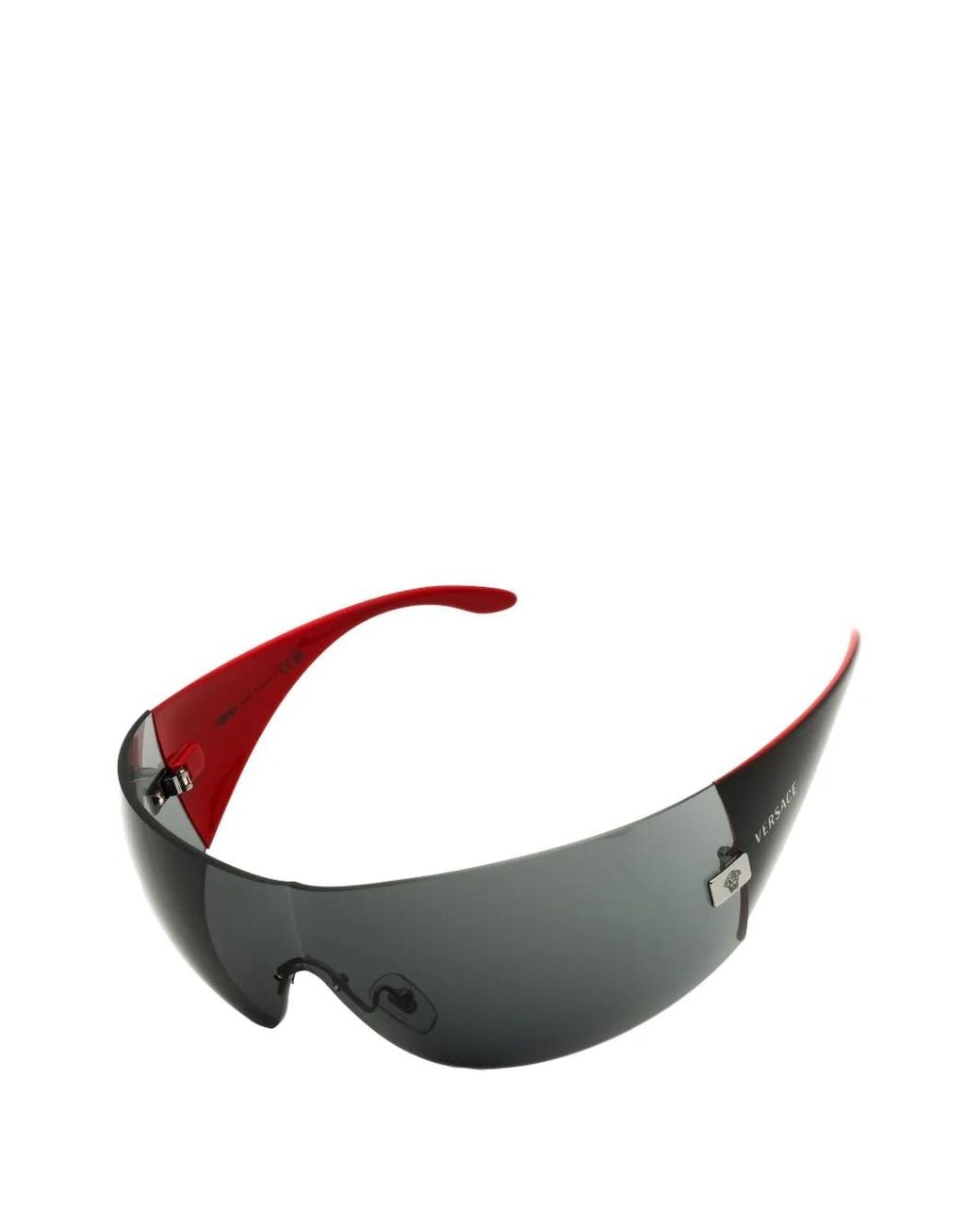Versace Gray Shield-Frame Sunglasses