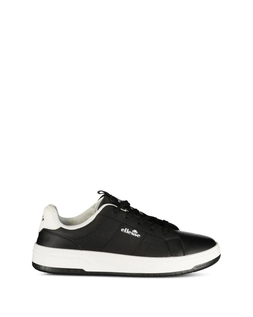 Ellesse Black Perforated Logo-Print Sneakers for men
