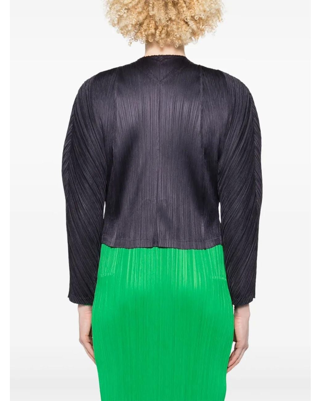 Pleats Please Issey Miyake Blue Lantern Jacket