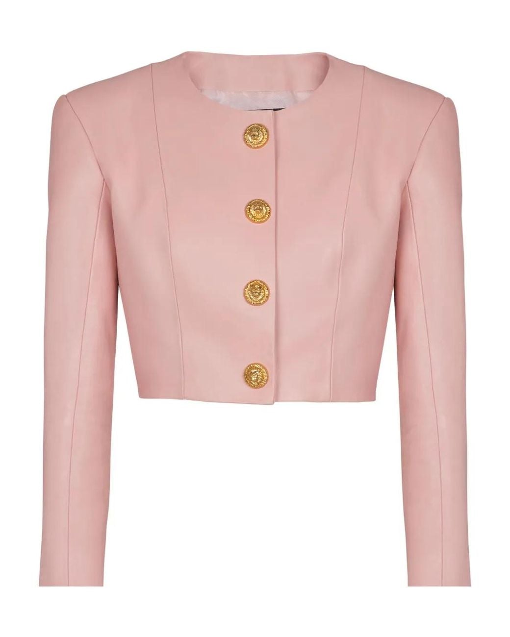 Balmain Pink Leather Jacket